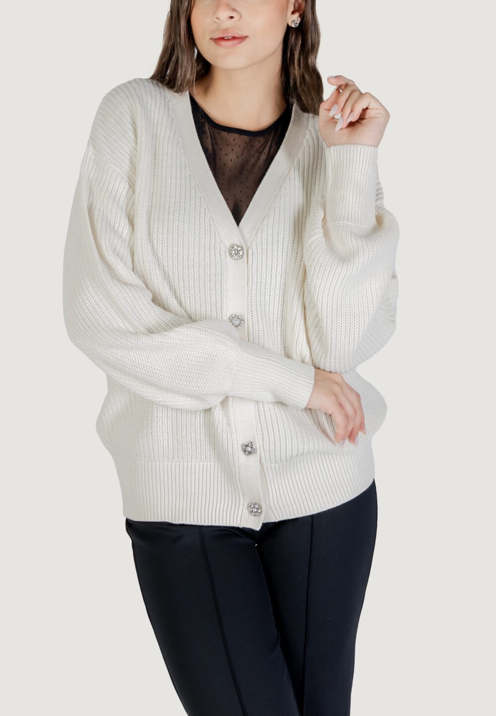 Cardigan Guess LS VN JAMIE CARDI SWTR Panna - Foto 1