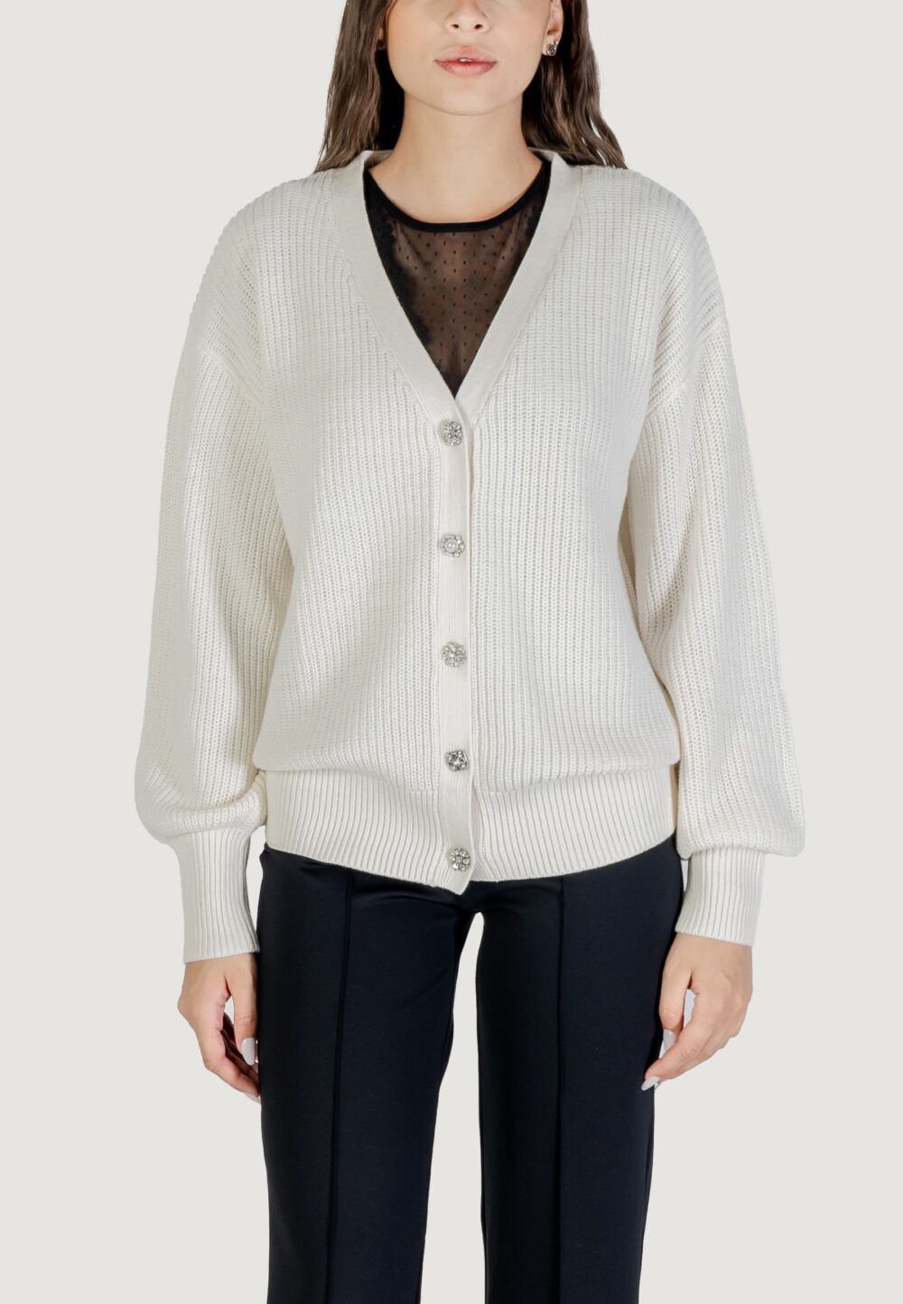 Cardigan Guess LS VN JAMIE CARDI SWTR Panna - Foto 5