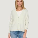 Cardigan Only ONLELLA PIUMO L/S CC KNT Panna - Foto 3