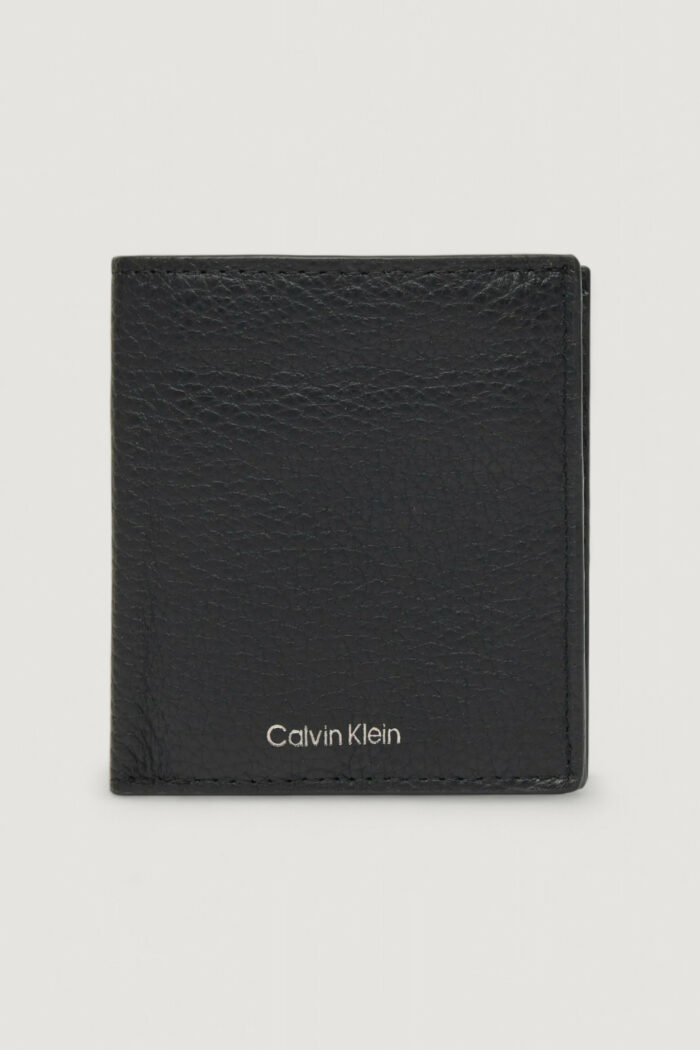 Portafoglio con portamonete Calvin Klein CK LTHR CMP TRFLD W Nero – LV04D1029G