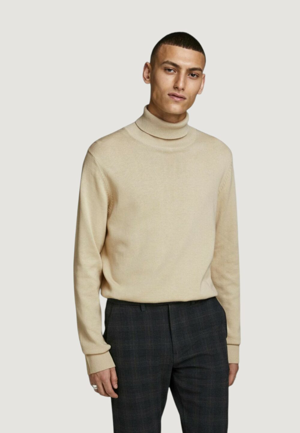 Dolcevita Jack Jones JJEEMIL KNIT ROLL NECK NOOS Beige - Foto 3