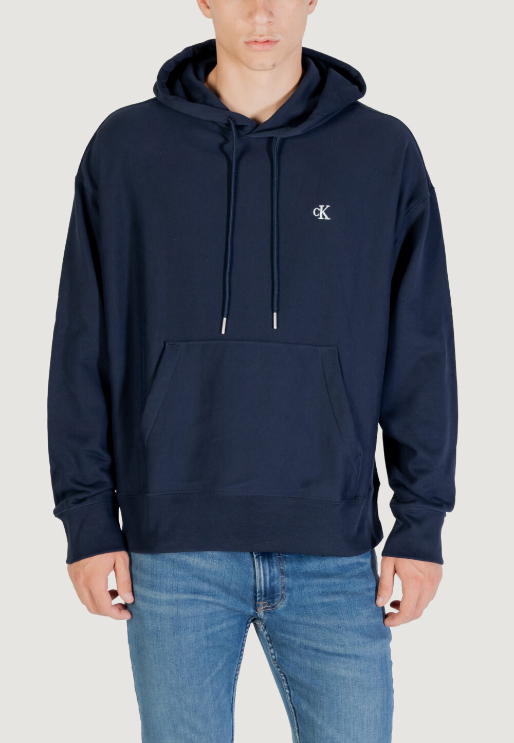 Felpa con cappuccio Calvin Klein Jeans PREMIUM TERRY MONOGR Blue scuro - Foto 1