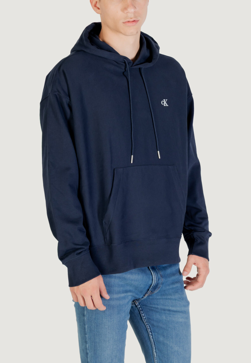 Felpa con cappuccio Calvin Klein Jeans PREMIUM TERRY MONOGR Blue scuro - Foto 3