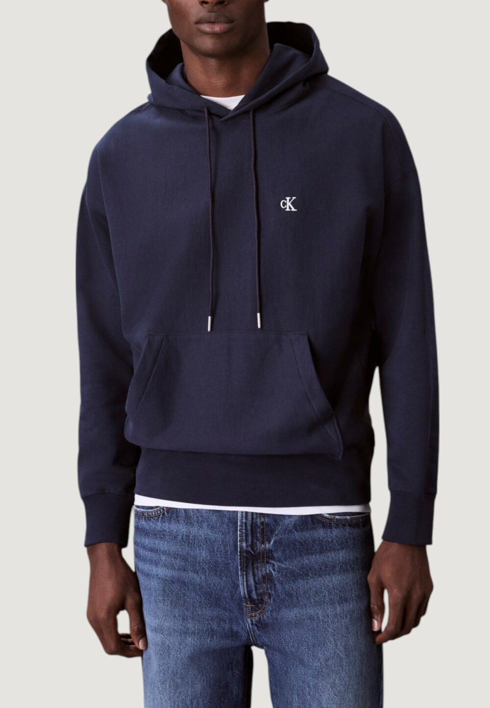 Felpa con cappuccio Calvin Klein Jeans PREMIUM TERRY MONOGR Blue scuro - Foto 1