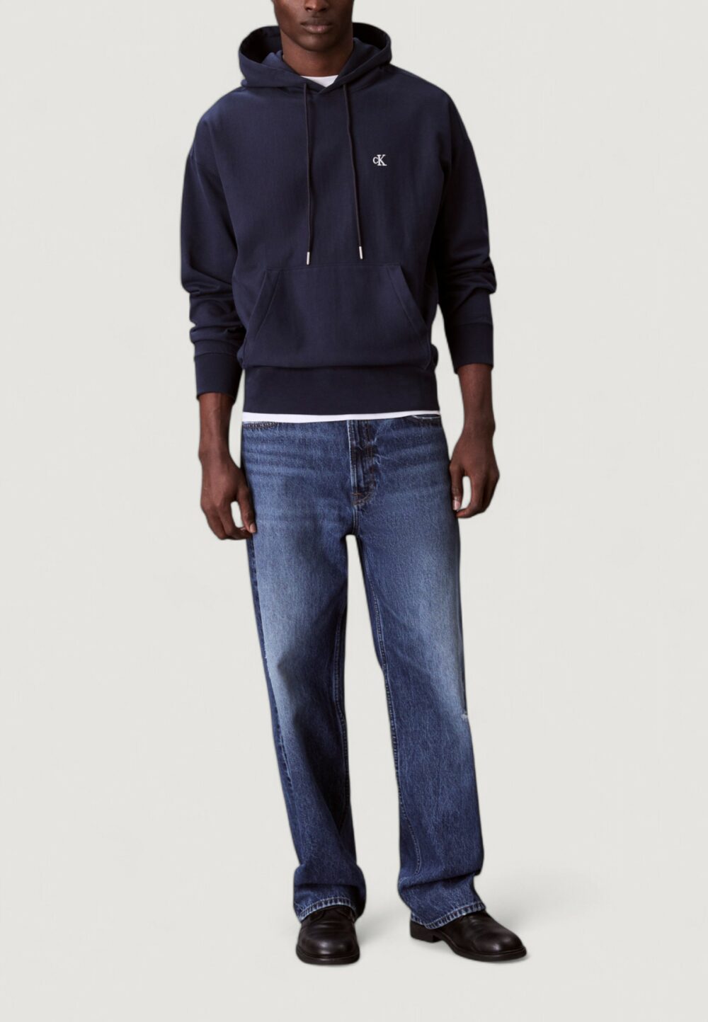 Felpa con cappuccio Calvin Klein Jeans PREMIUM TERRY MONOGR Blue scuro - Foto 3