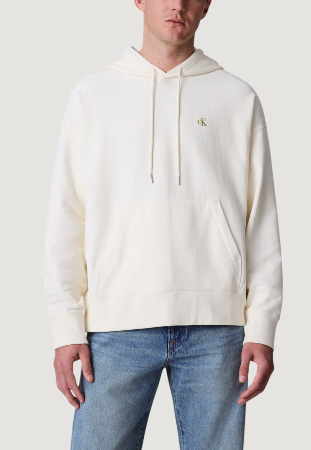 Felpa con cappuccio Calvin Klein Jeans PREMIUM TERRY MONOGR Latte - Foto 1
