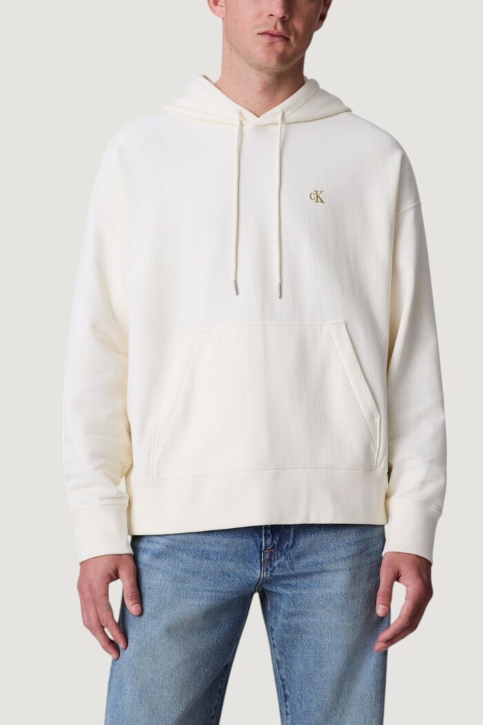 Felpa con cappuccio Calvin Klein PREMIUM TERRY MONOGR Latte