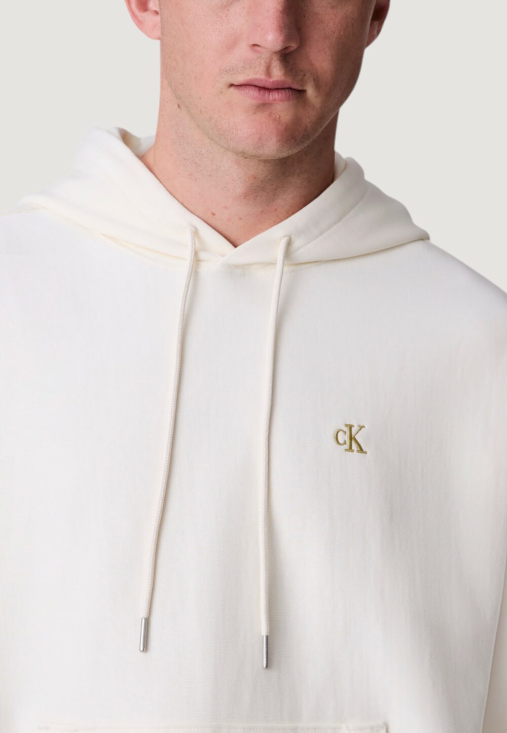 Felpa con cappuccio Calvin Klein Jeans PREMIUM TERRY MONOGR Latte - Foto 4