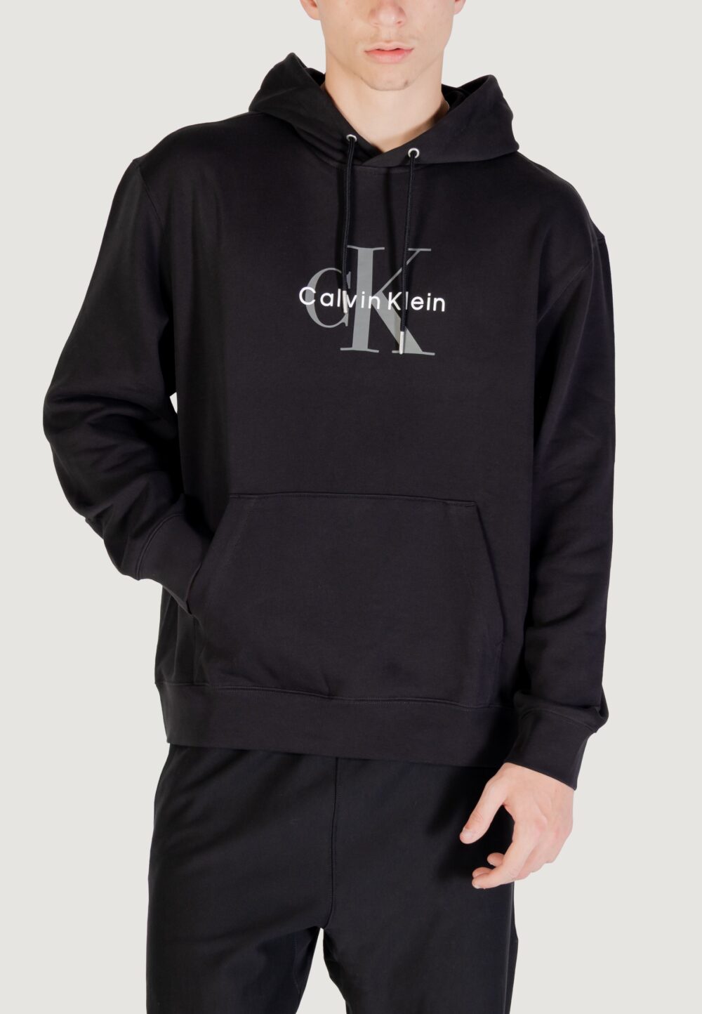 Felpa con cappuccio Calvin Klein Jeans LS EU MONOLOGO 350TE Nero - Foto 1