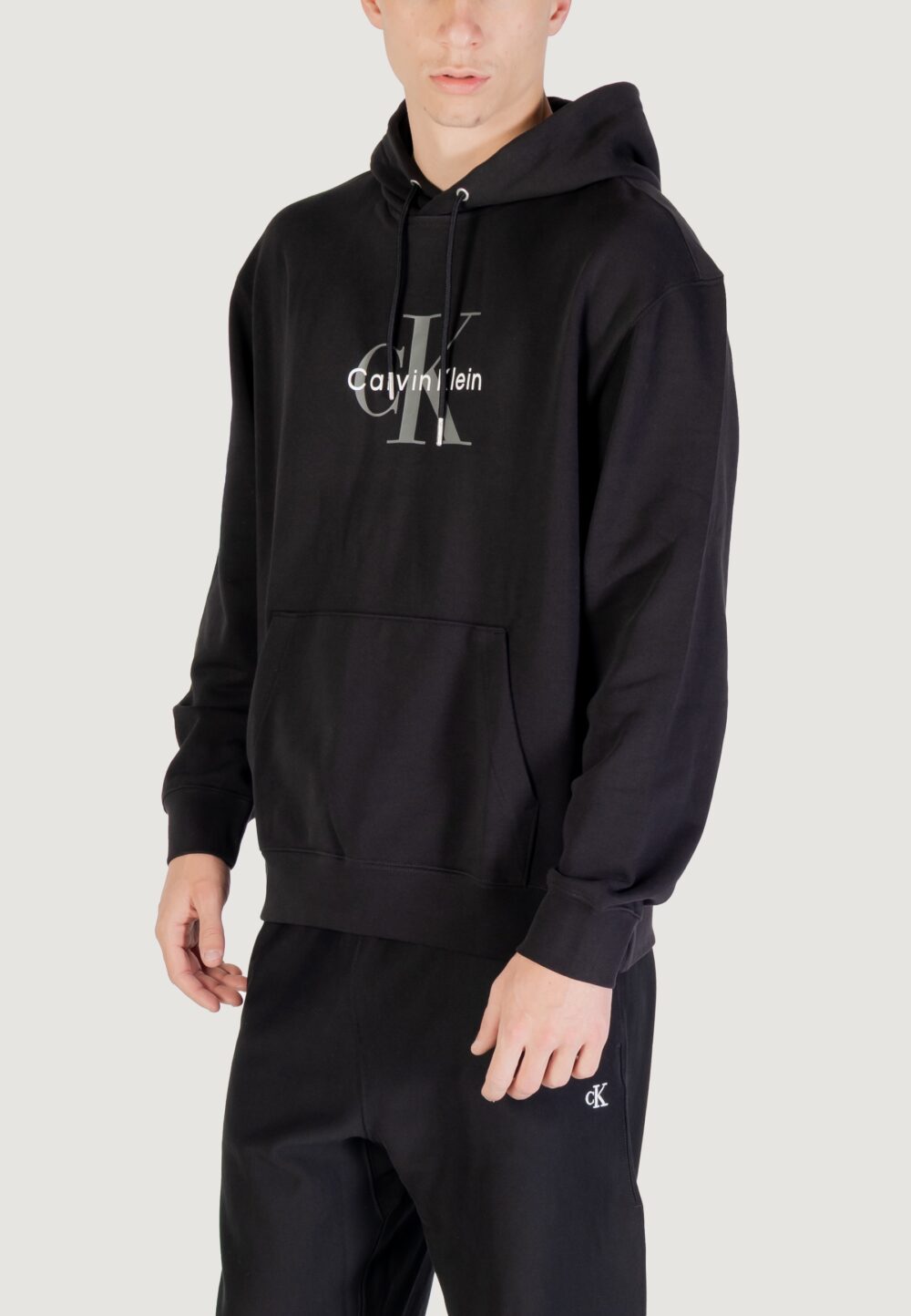 Felpa con cappuccio Calvin Klein Jeans LS EU MONOLOGO 350TE Nero - Foto 3