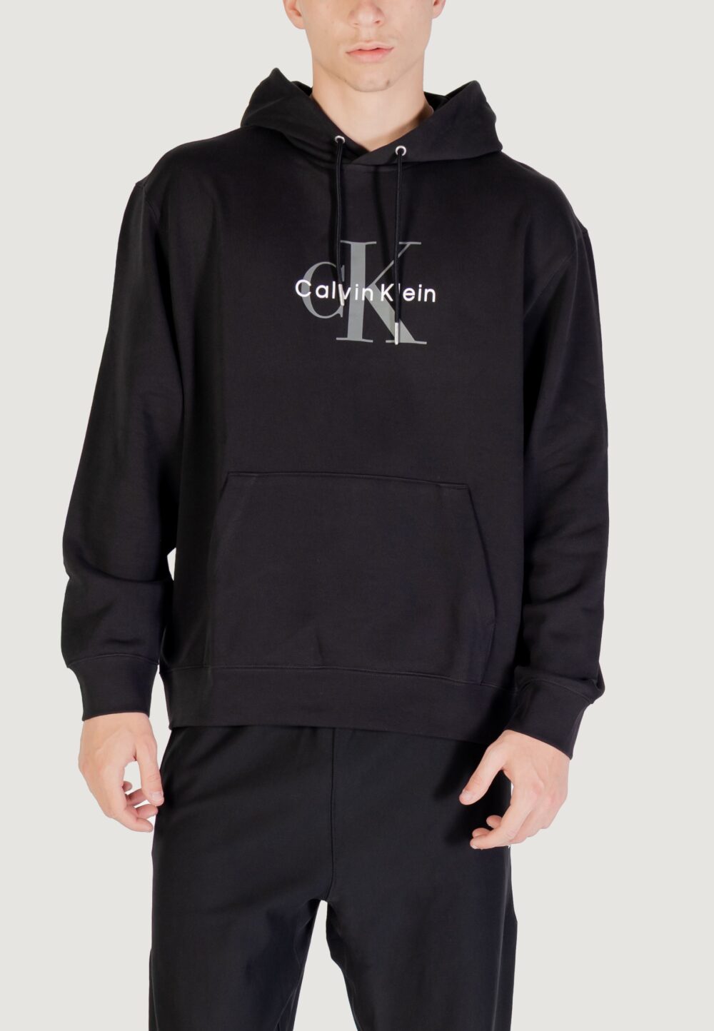 Felpa con cappuccio Calvin Klein Jeans LS EU MONOLOGO 350TE Nero - Foto 5