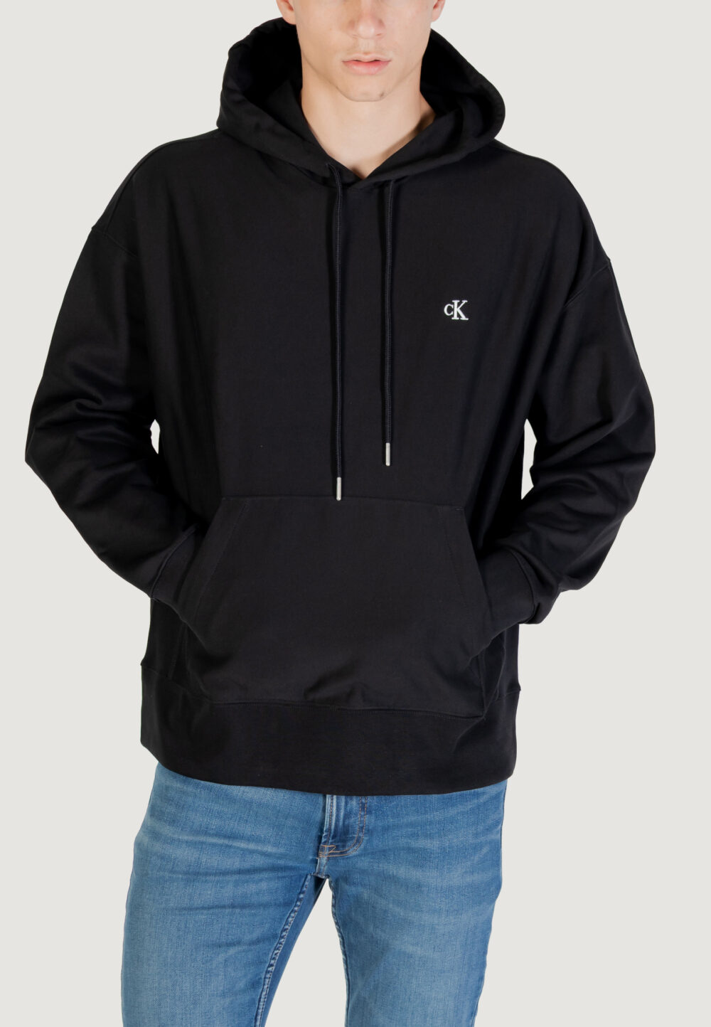 Felpa con cappuccio Calvin Klein Jeans PREMIUM TERRY MONOGR Nero - Foto 1