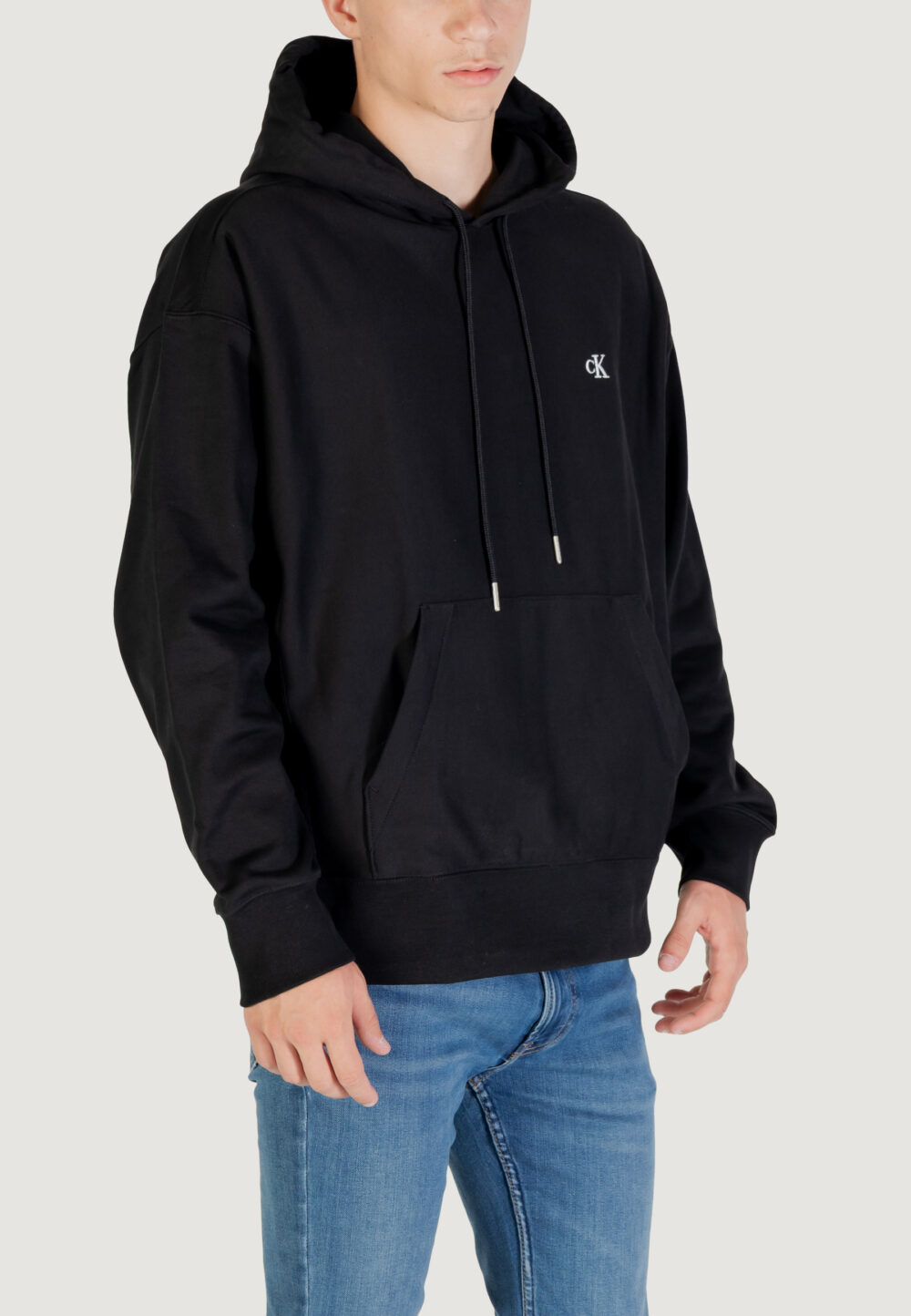 Felpa con cappuccio Calvin Klein Jeans PREMIUM TERRY MONOGR Nero - Foto 2