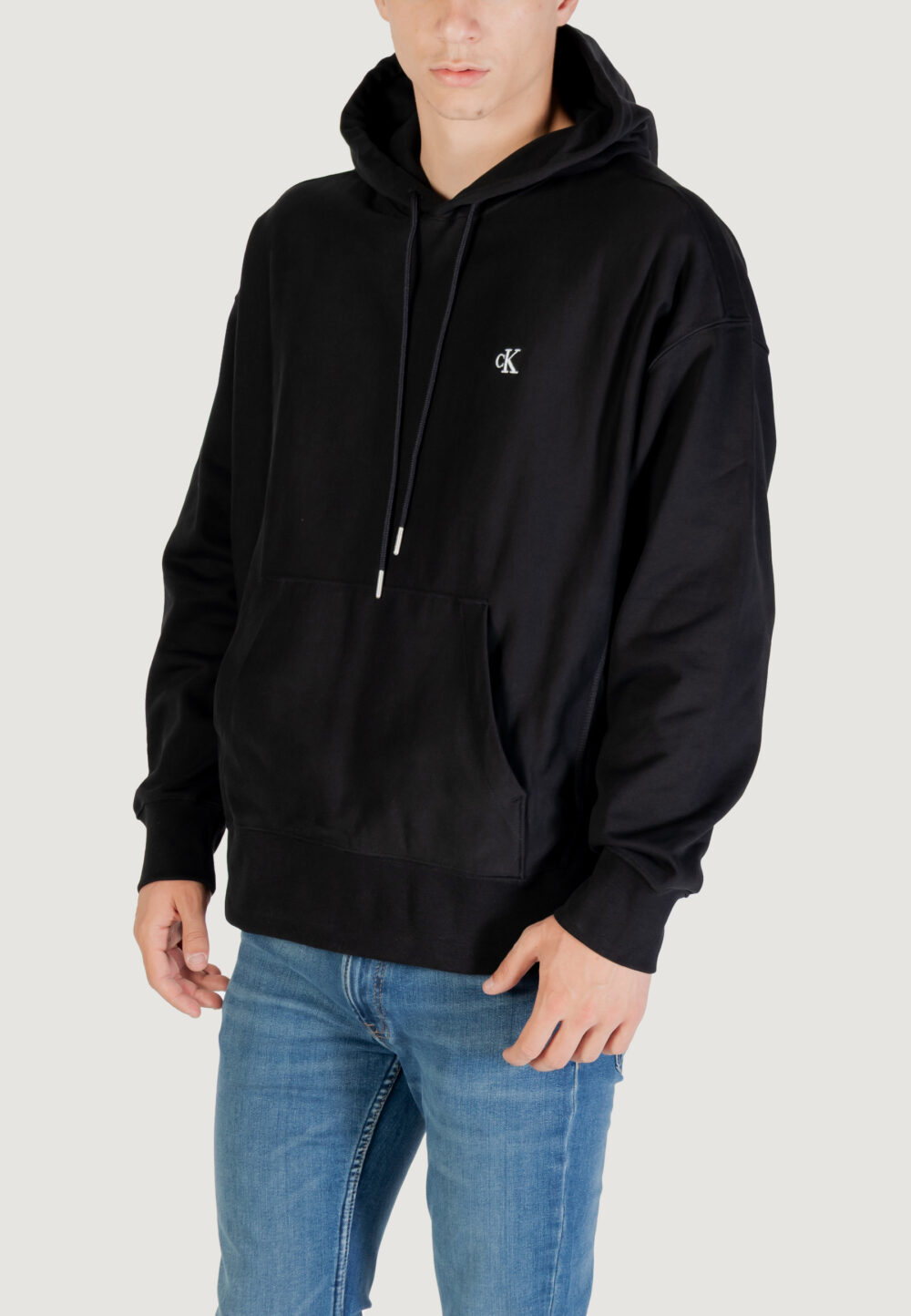 Felpa con cappuccio Calvin Klein Jeans PREMIUM TERRY MONOGR Nero - Foto 3