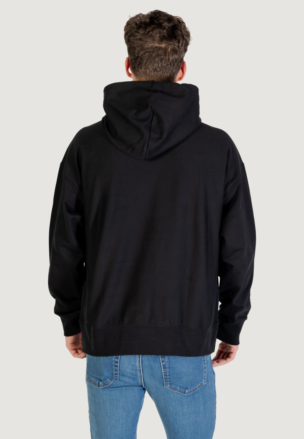 Felpa con cappuccio Calvin Klein Jeans PREMIUM TERRY MONOGR Nero - Foto 4