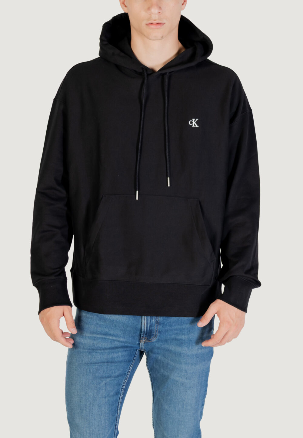 Felpa con cappuccio Calvin Klein Jeans PREMIUM TERRY MONOGR Nero - Foto 5