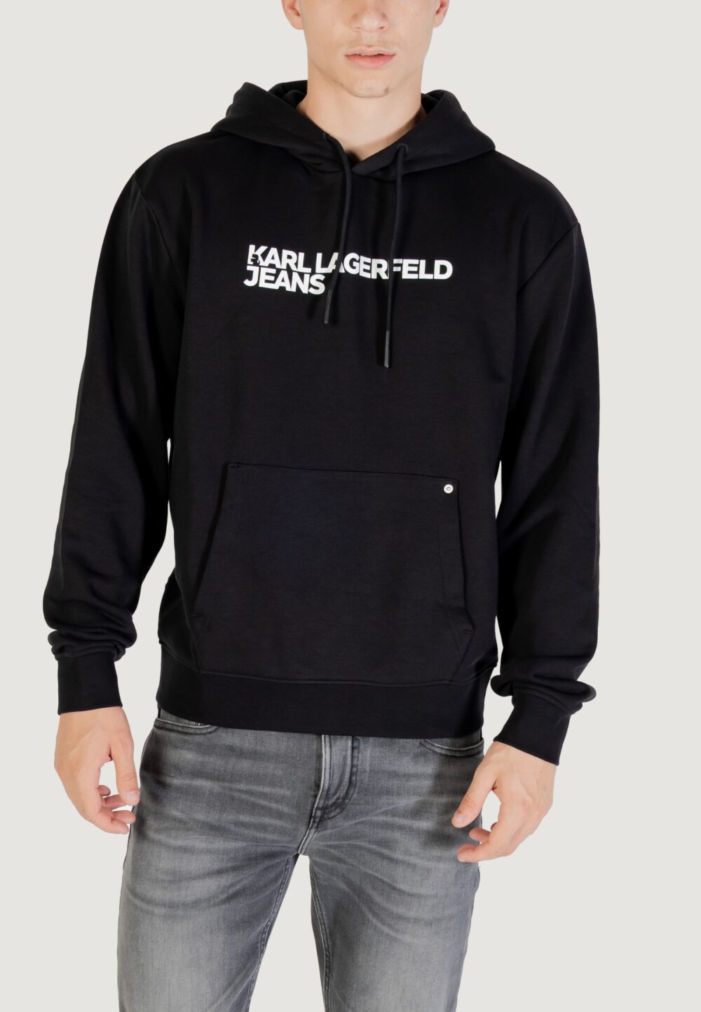 Felpa con cappuccio KARL LAGERFELD KLJ REG LOGO HOODIE Nero - Foto 1