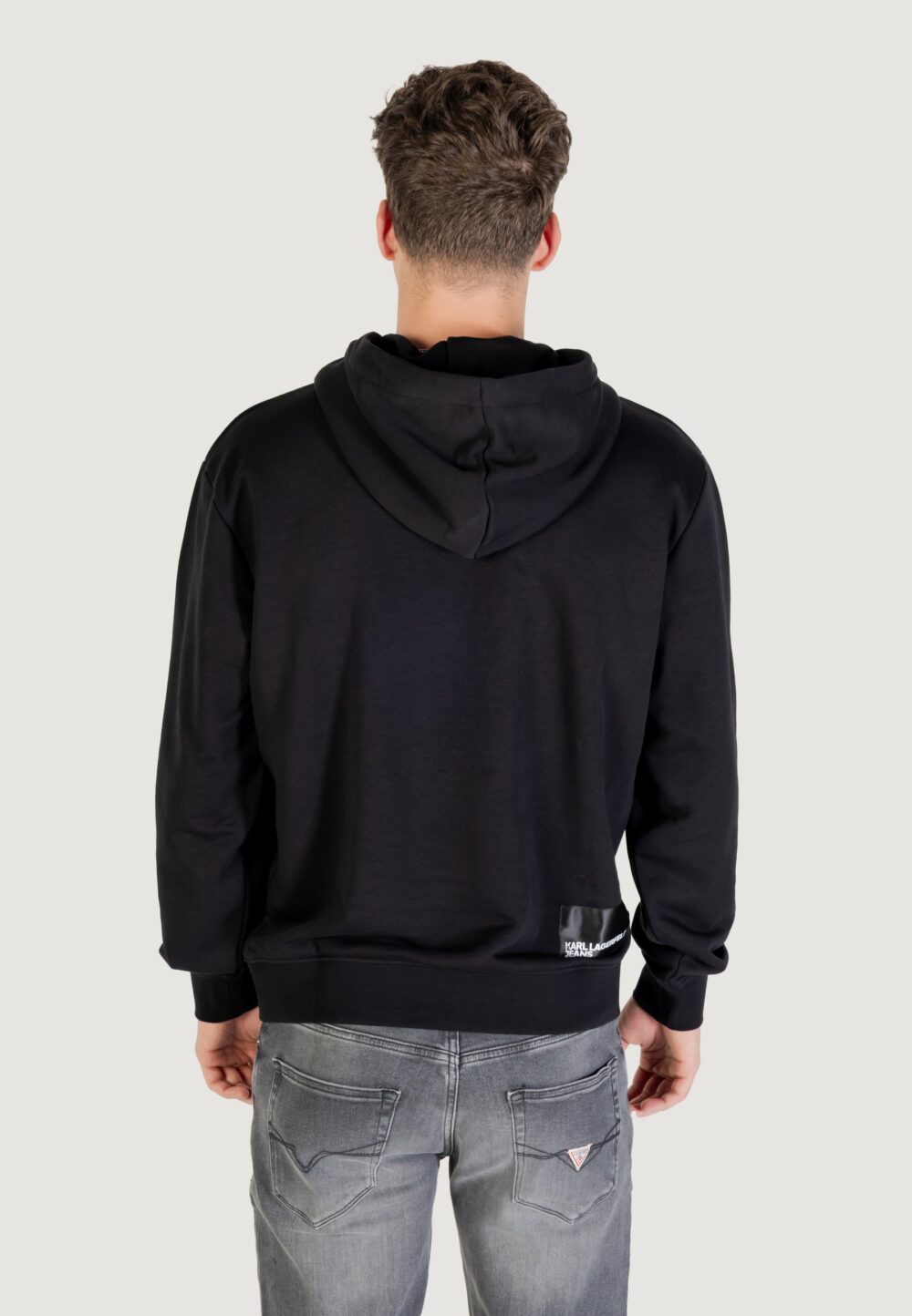 Felpa con cappuccio KARL LAGERFELD KLJ REG LOGO HOODIE Nero - Foto 2