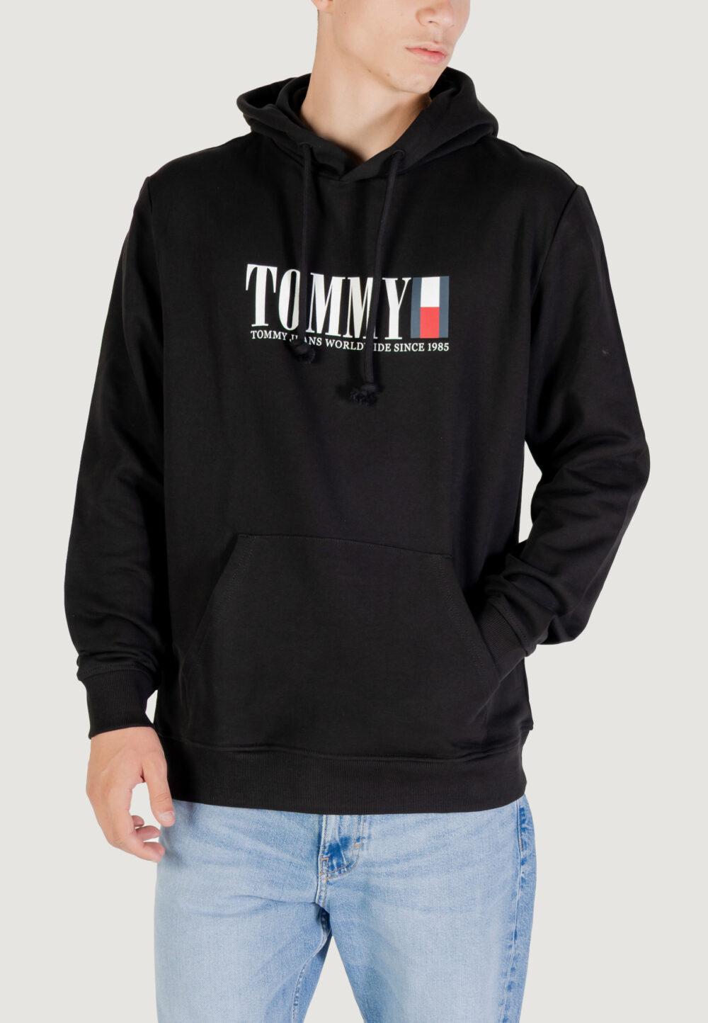 Felpa con cappuccio Tommy Hilfiger Jeans TJM REG RWB DNA GRAP Nero - Foto 1