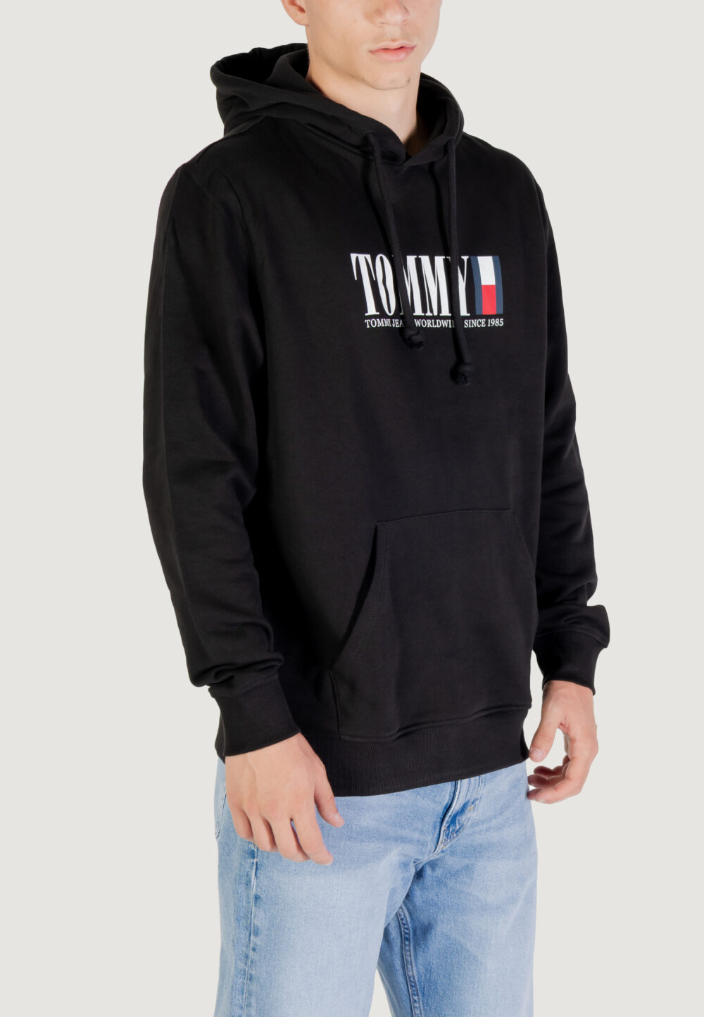 Felpa con cappuccio Tommy Hilfiger Jeans TJM REG RWB DNA GRAP Nero - Foto 2