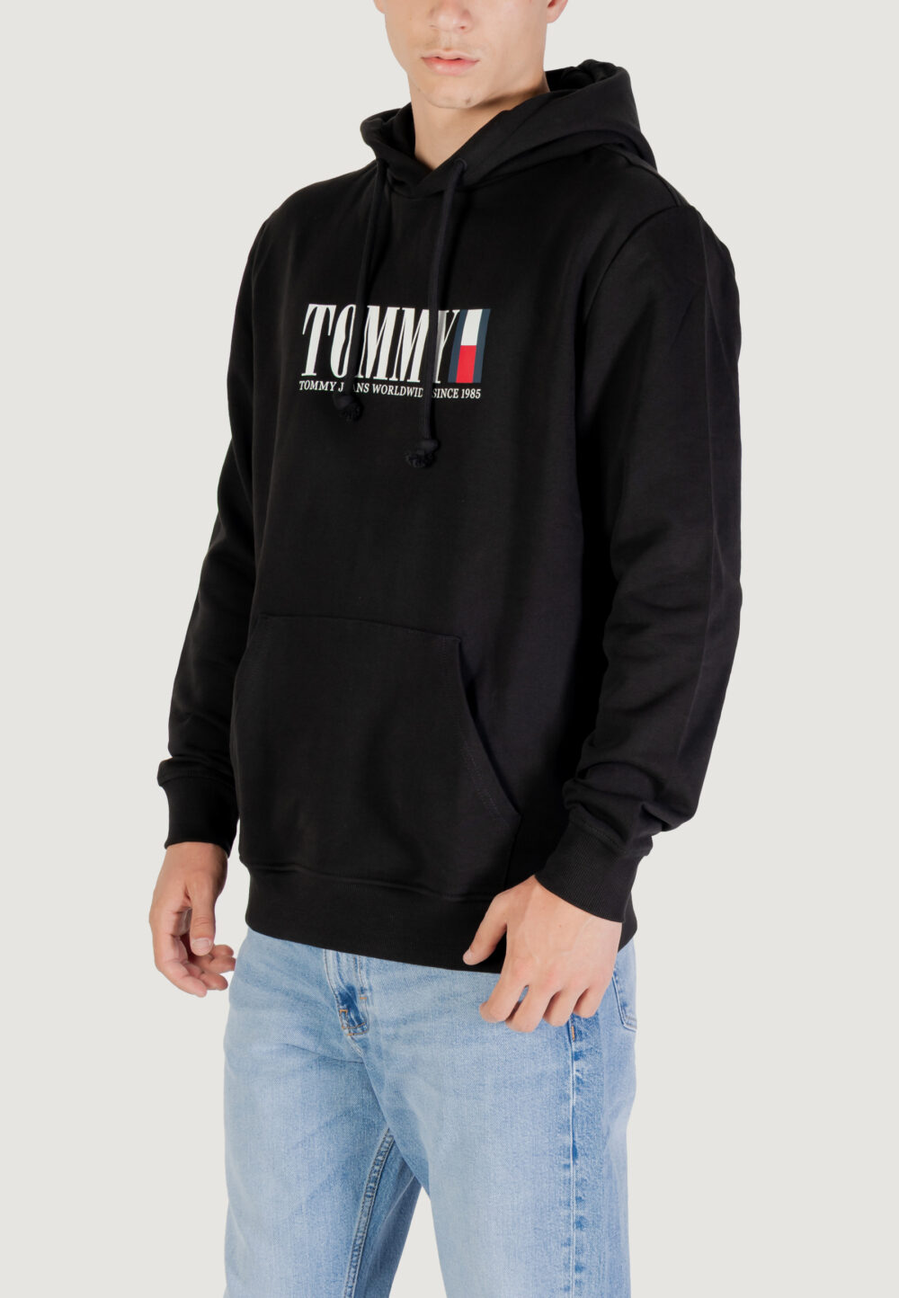 Felpa con cappuccio Tommy Hilfiger Jeans TJM REG RWB DNA GRAP Nero - Foto 3
