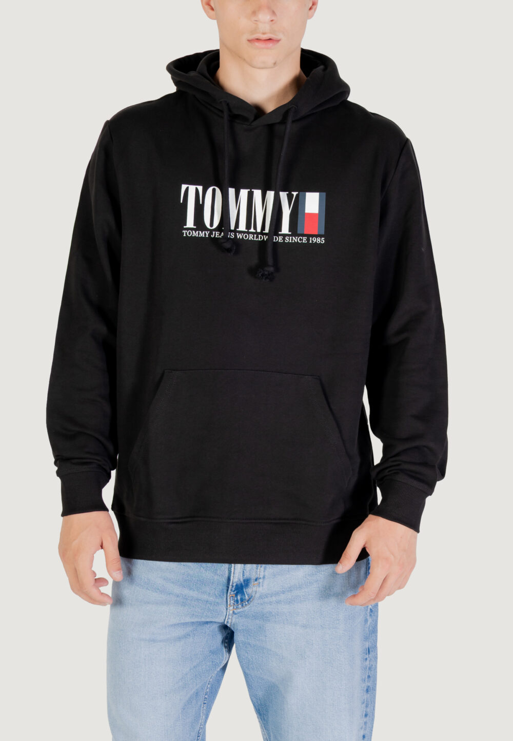 Felpa con cappuccio Tommy Hilfiger Jeans TJM REG RWB DNA GRAP Nero - Foto 5