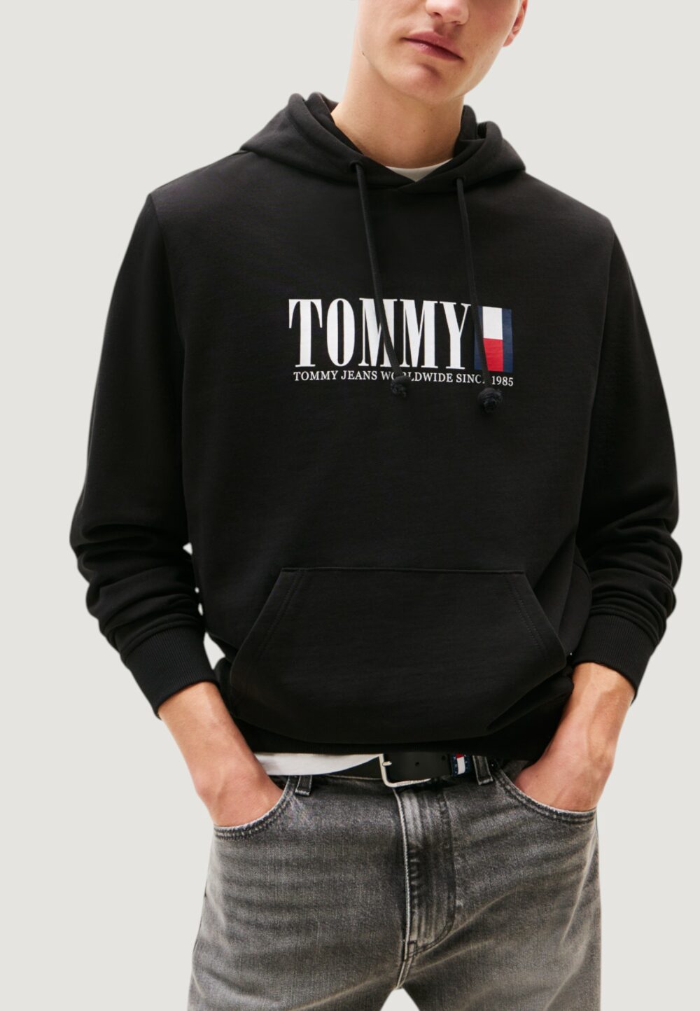 Felpa con cappuccio Tommy Hilfiger Jeans TJM REG RWB DNA GRAP Nero - Foto 1