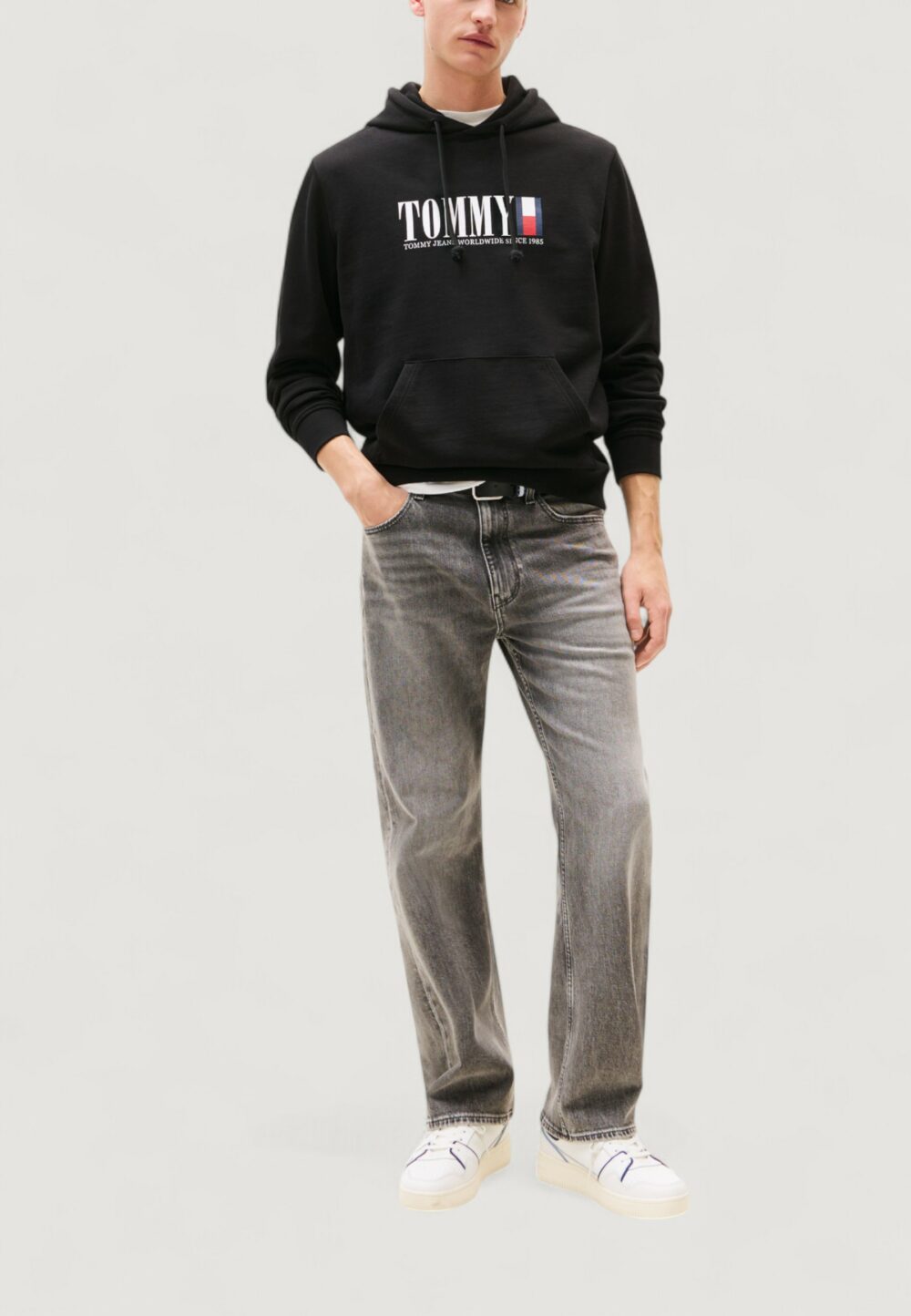 Felpa con cappuccio Tommy Hilfiger Jeans TJM REG RWB DNA GRAP Nero - Foto 3