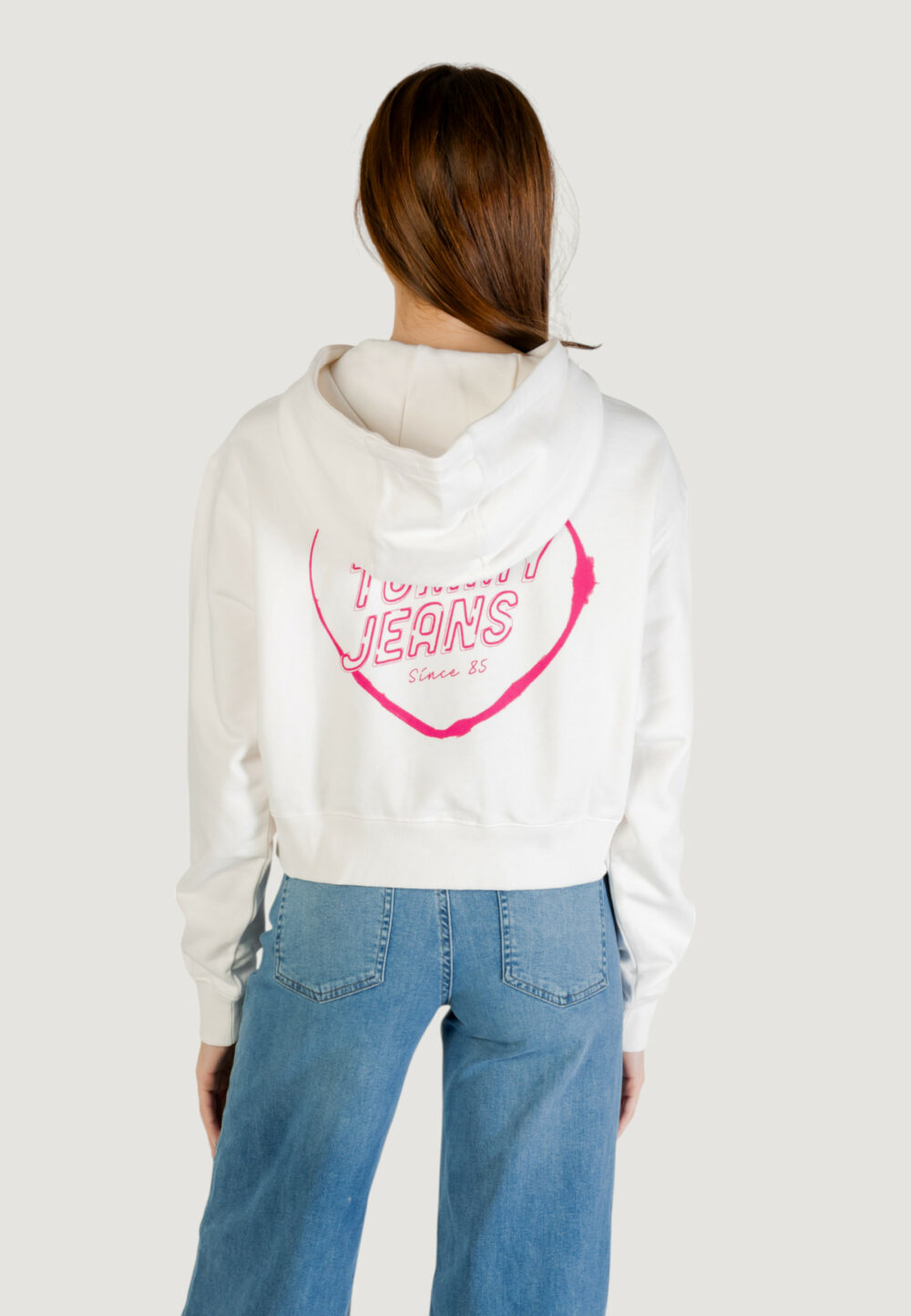 Felpa con cappuccio Tommy Hilfiger Jeans TJW RLX CRP HEART HO Panna - Foto 4