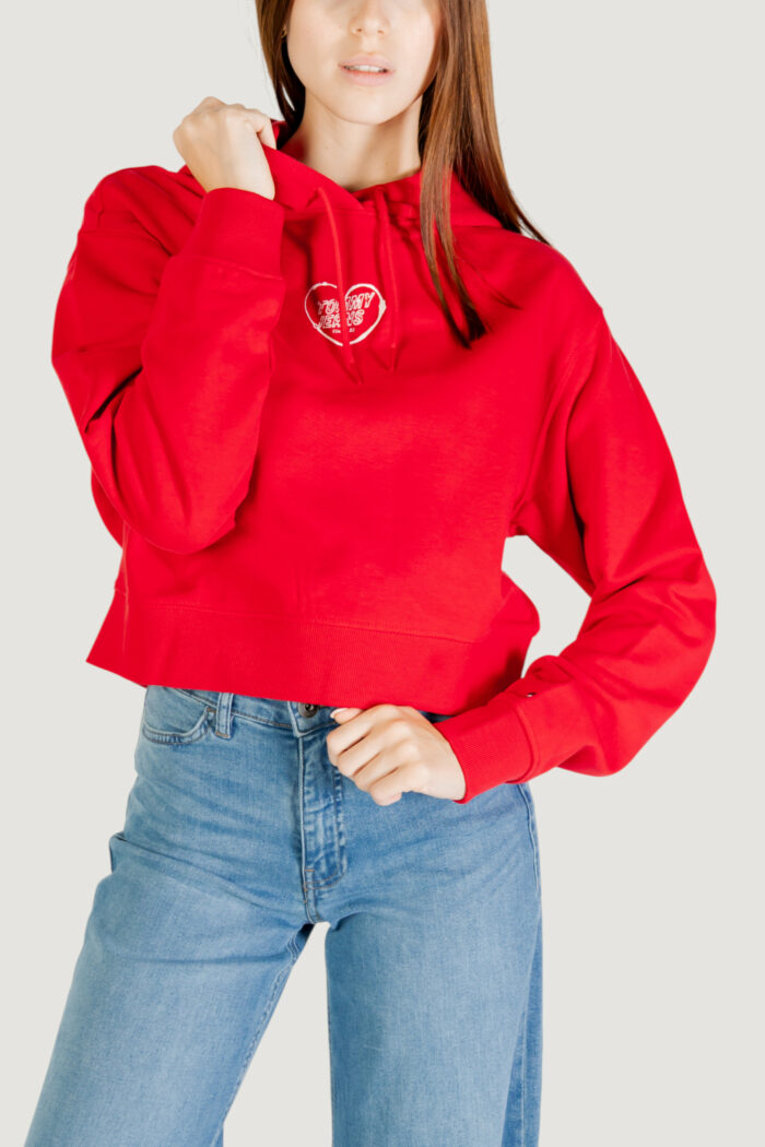 Felpa con cappuccio Tommy Hilfiger TJW RLX CRP HEART HO Rosso – DW0DW21408