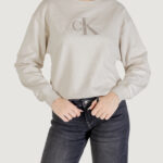 Felpa senza cappuccio Calvin Klein Jeans LS MONOLOGO FRENCH T Beige - Foto 1