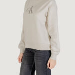 Felpa senza cappuccio Calvin Klein Jeans LS MONOLOGO FRENCH T Beige - Foto 3