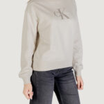 Felpa senza cappuccio Calvin Klein Jeans LS MONOLOGO FRENCH T Beige - Foto 4