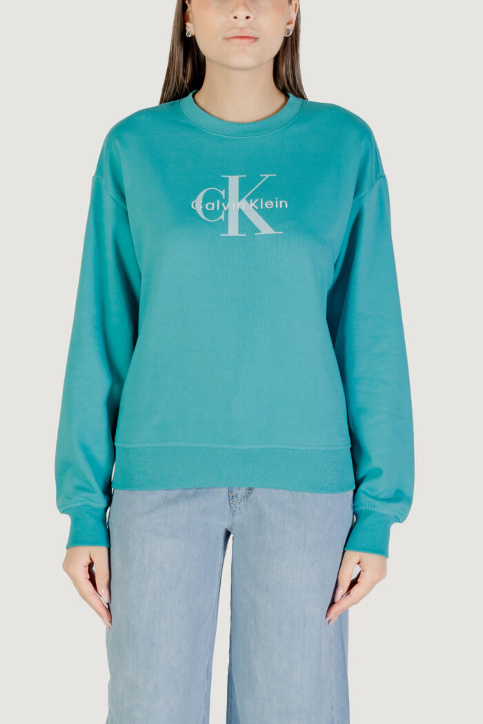 Felpa senza cappuccio Calvin Klein LS MONOLOGO FRENCH T Celeste – LV047B234G