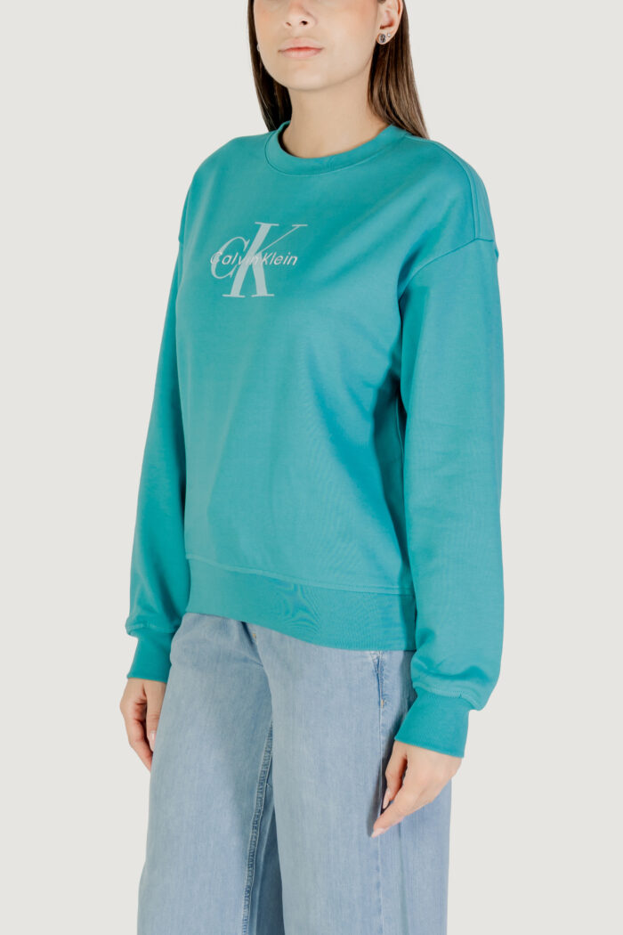 Felpa senza cappuccio Calvin Klein LS MONOLOGO FRENCH T Celeste – LV047B234G