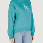 Felpa senza cappuccio Calvin Klein Jeans LS MONOLOGO FRENCH T Celeste - Foto 3