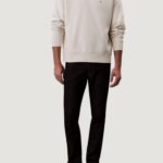 Felpa senza cappuccio Calvin Klein Jeans PREMIUM TERRY MONOGR Latte - Foto 3