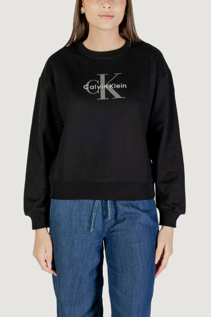 Felpa senza cappuccio Calvin Klein LS MONOLOGO FRENCH T Nero – LV047B234G
