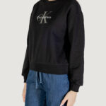 Felpa senza cappuccio Calvin Klein Jeans LS MONOLOGO FRENCH T Nero - Foto 2