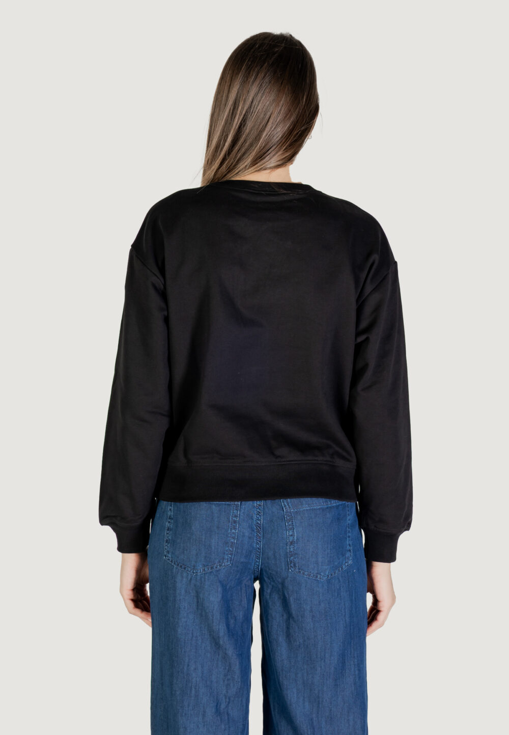 Felpa senza cappuccio Calvin Klein Jeans LS MONOLOGO FRENCH T Nero - Foto 4