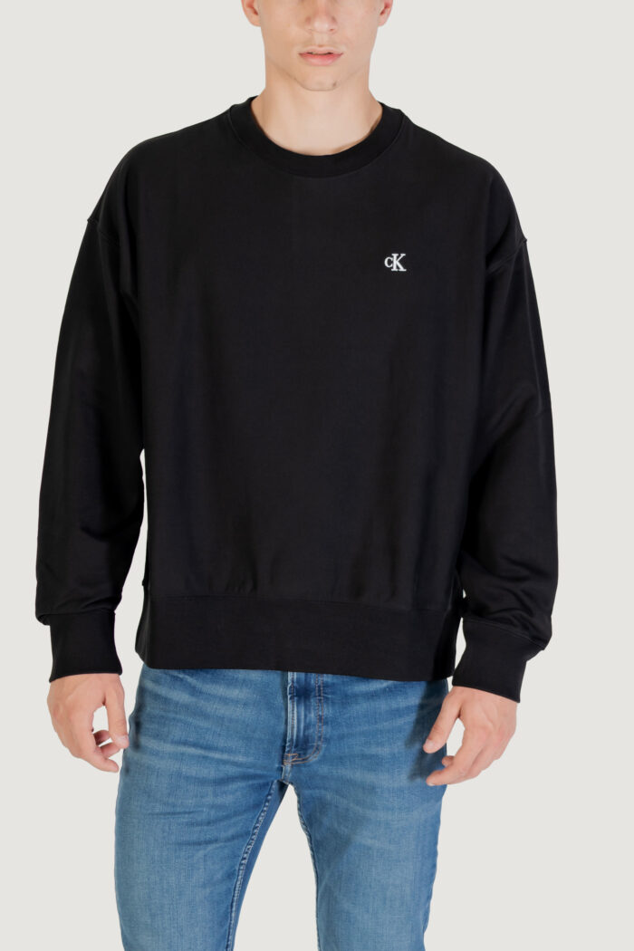 Felpa senza cappuccio Calvin Klein PREMIUM TERRY MONOGR Nero – LV04RC277G