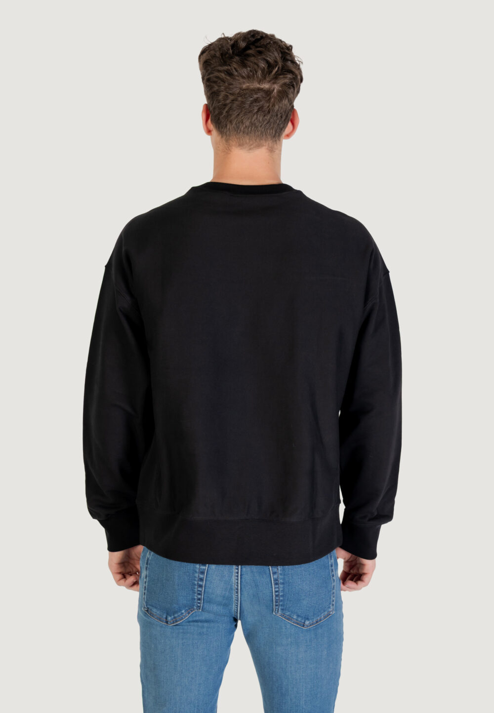 Felpa senza cappuccio Calvin Klein Jeans PREMIUM TERRY MONOGR Nero - Foto 4