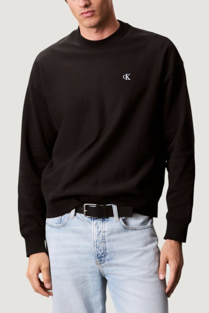 Felpa senza cappuccio Calvin Klein PREMIUM TERRY MONOGR Nero