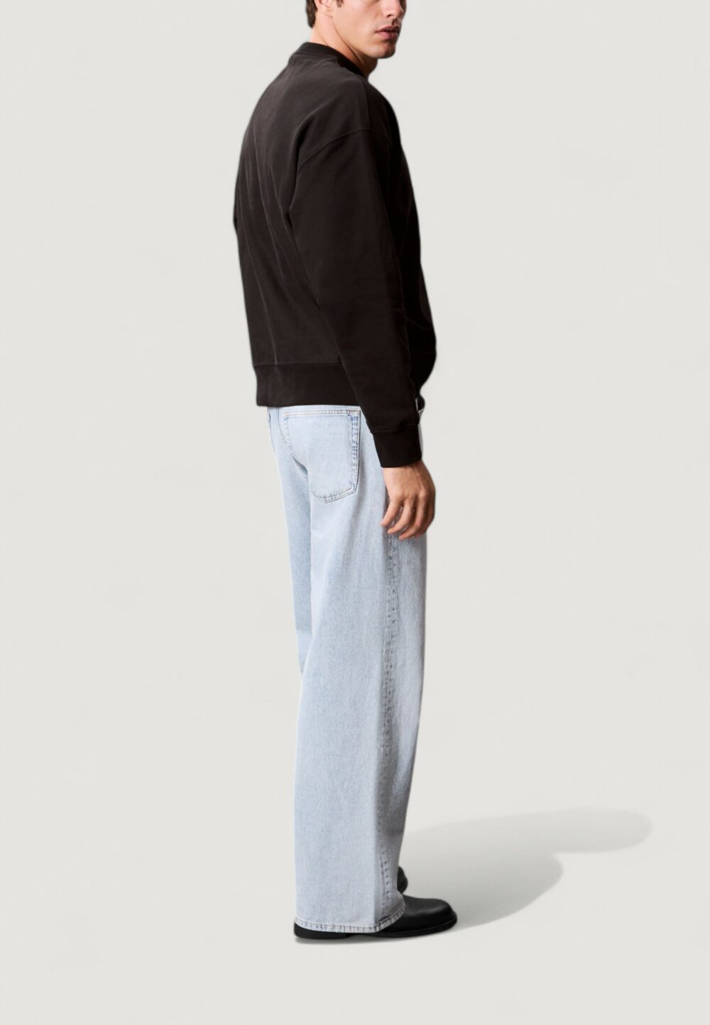 Felpa senza cappuccio Calvin Klein Jeans PREMIUM TERRY MONOGR Nero - Foto 2