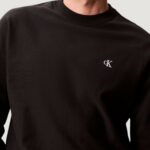 Felpa senza cappuccio Calvin Klein Jeans PREMIUM TERRY MONOGR Nero - Foto 4