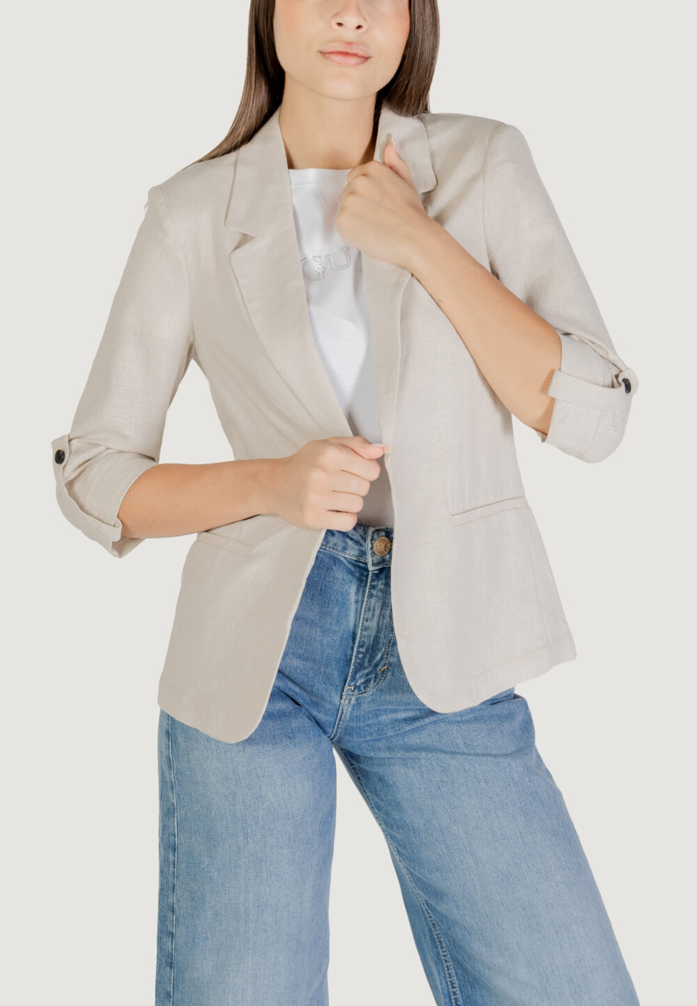 Giacca da completo Only Onlcaro 3/4 Unlined Tlr Beige chiaro - Foto 1