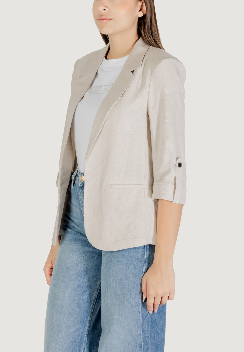 Giacca da completo Only Onlcaro 3/4 Unlined Tlr Beige chiaro - Foto 2
