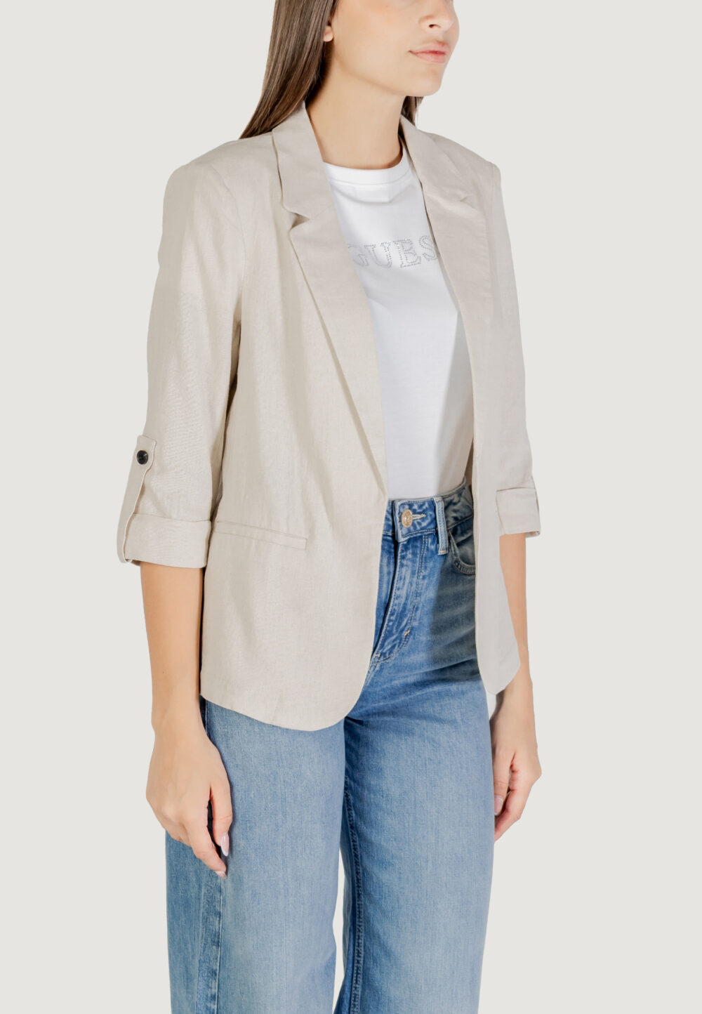 Giacca da completo Only Onlcaro 3/4 Unlined Tlr Beige chiaro - Foto 3