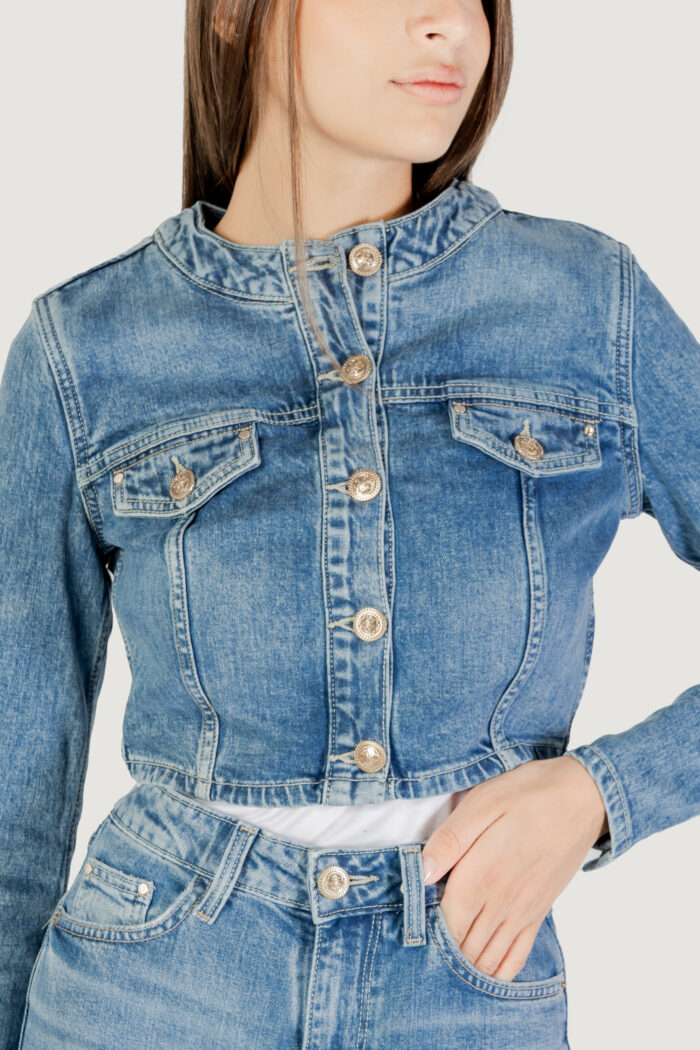 Giacchetto Guess GEMMA CROP JACKET Denim – W5YN53 D5QP2