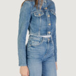 Giacchetto Guess GEMMA CROP JACKET Denim - Foto 4